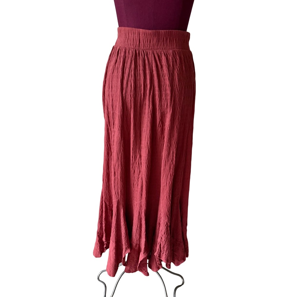 Free People Beach Maxi Skirt Alaina Pull On Red Pear Small - Picture 4 of 9